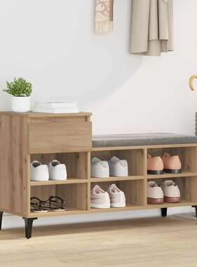 VidaXL Schoenenkast met lade artisanaal eikenkleurig 102 x 36 x 60 cm