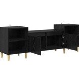 VidaXL TV-kast Zwart Eiken 160 x 35 x 55 cm Bewerkt hout