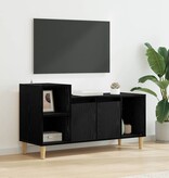 VidaXL TV-kast Zwart Eiken 100 x 35 x 55 cm Bewerkt hout