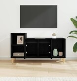 VidaXL TV-kast Zwart Eiken 100 x 35 x 55 cm Bewerkt hout