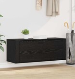 VidaXL Schoenenkast Zwart eiken 100 x 35 x 38 cm Bewerkt hout