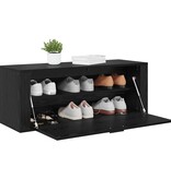 VidaXL Schoenenkast Zwart eiken 100 x 35 x 38 cm Bewerkt hout
