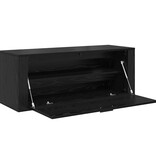 VidaXL Schoenenkast Zwart eiken 100 x 35 x 38 cm Bewerkt hout