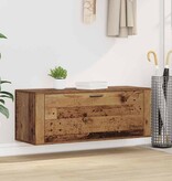 VidaXL Schoenenkast met plank Oud hout 100 x 35 x 38 cm Bewerkt hout