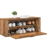 VidaXL Schoenenkast met plank Oud hout 100 x 35 x 38 cm Bewerkt hout