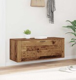 VidaXL Schoenenkast met plank Oud hout 100 x 35 x 38 cm Bewerkt hout