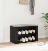 VidaXL Schoenenrek met plank Zwart eiken 75 x 35 x 45 cm Bewerkt hout