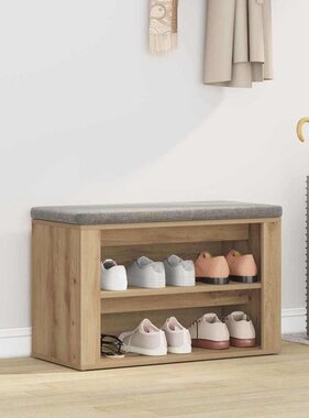 VidaXL Schoenenrek met plank artisanaal eikenkleurig 75 x 35 x 45 cm