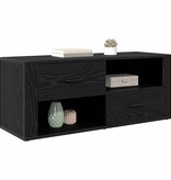 VidaXL TV-kast met lade Zwart Eiken 100 x 35 x 40 cm Bewerkt hout