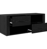 VidaXL TV-kast met lade Zwart Eiken 100 x 35 x 40 cm Bewerkt hout