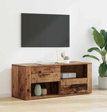 VidaXL TV-kast met lade Oud Hout 100 x 35 x 40 cm Bewerkt hout