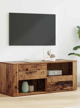 VidaXL TV-kast met lade Oud Hout 100 x 35 x 40 cm Bewerkt hout