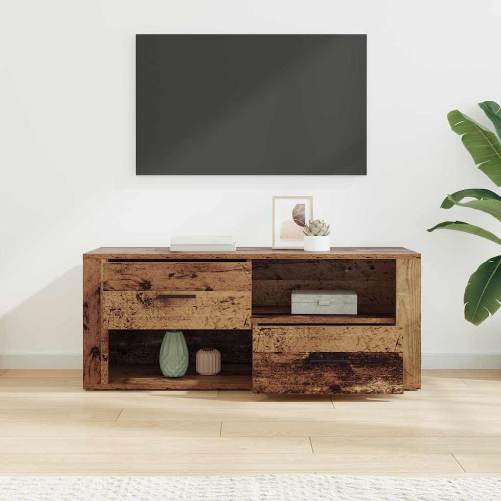 VidaXL TV-kast met lade Oud Hout 100 x 35 x 40 cm Bewerkt hout