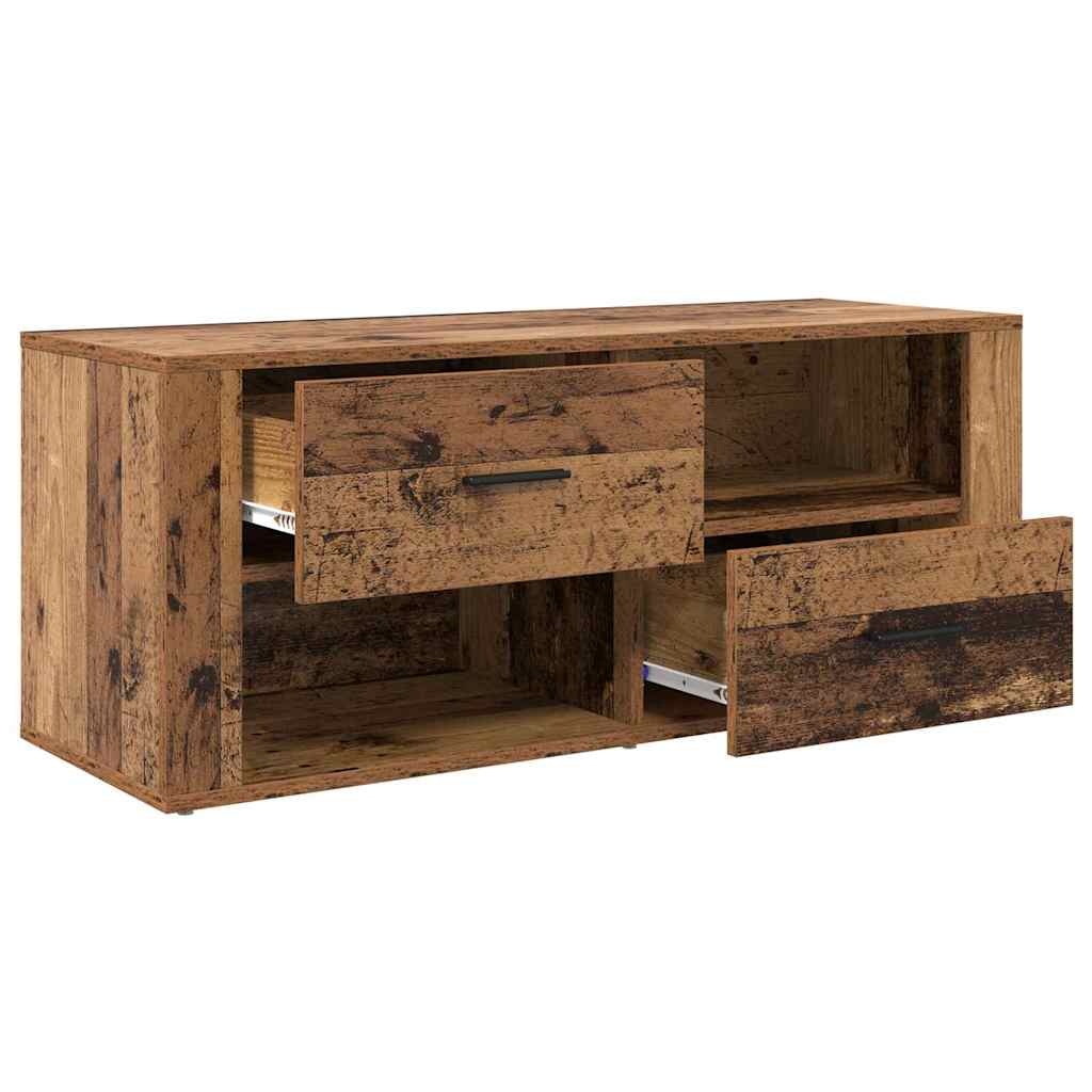 VidaXL TV-kast met lade Oud Hout 100 x 35 x 40 cm Bewerkt hout