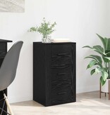 VidaXL Dressoir met lade Zwart eiken 40 x 33 x 70 cm Bewerkt hout