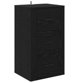 VidaXL Dressoir met lade Zwart eiken 40 x 33 x 70 cm Bewerkt hout