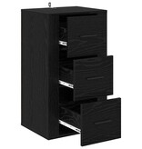 VidaXL Dressoir met lade Zwart eiken 40 x 33 x 70 cm Bewerkt hout