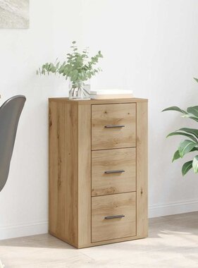 VidaXL Dressoir artisanaal eikenkleurig 40 x 33 x 70 cm Bewerkt hout