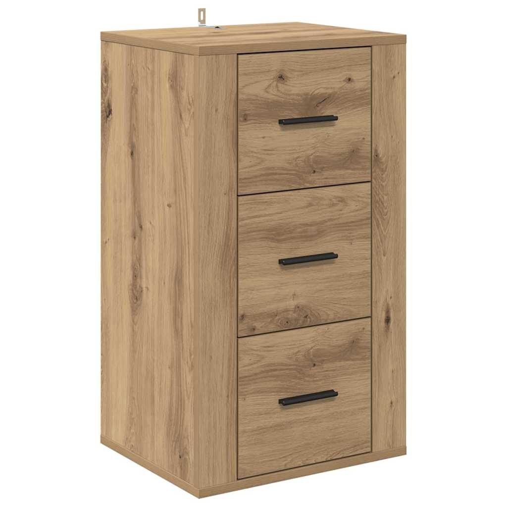 VidaXL Dressoir artisanaal eikenkleurig 40 x 33 x 70 cm Bewerkt hout