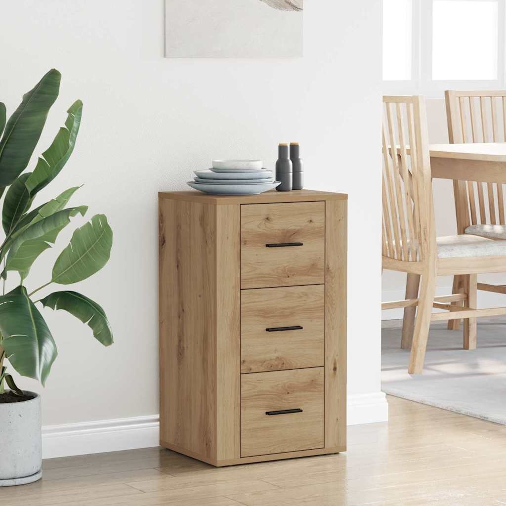 VidaXL Dressoir artisanaal eikenkleurig 40 x 33 x 70 cm Bewerkt hout