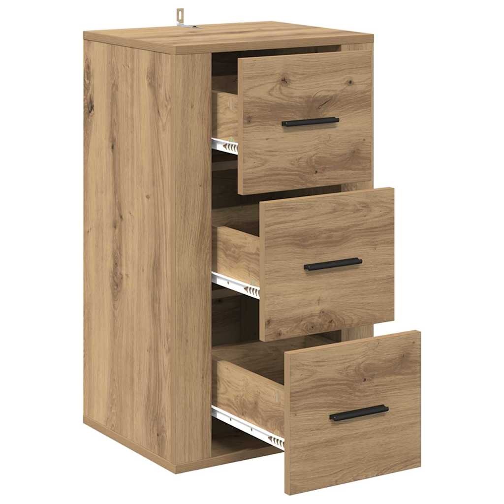 VidaXL Dressoir artisanaal eikenkleurig 40 x 33 x 70 cm Bewerkt hout