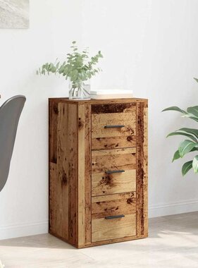 VidaXL Dressoir met lade Oud hout 40 x 33 x 70 cm Bewerkt hout