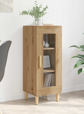 VidaXL artisanaal eikenkleurig 34,5 x 32,5 x 90 cm Bewerkt hout