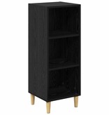 VidaXL Dressoir Zwart Eiken 34,5 x 32,5 x 90 cm Bewerkt hout