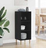 VidaXL Dressoir Zwart Eiken 34,5 x 32,5 x 90 cm Bewerkt hout