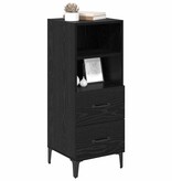 VidaXL Dressoir met lade Zwart eiken 34 x 34.5 x 90 cm Bewerkt hout