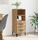 VidaXL Dressoir artisanaal eikenkleurig 34 x 34.5 x 90 cm Bewerkt hout