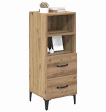 VidaXL Dressoir artisanaal eikenkleurig 34 x 34.5 x 90 cm Bewerkt hout