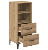 VidaXL Dressoir artisanaal eikenkleurig 34 x 34.5 x 90 cm Bewerkt hout