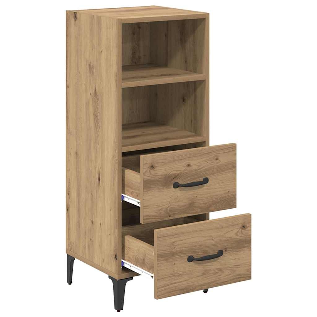 VidaXL Dressoir artisanaal eikenkleurig 34 x 34.5 x 90 cm Bewerkt hout