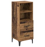 VidaXL Dressoir met lade Oud hout 34 x 34.5 x 90 cm Bewerkt hout