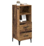 VidaXL Dressoir met lade Oud hout 34 x 34.5 x 90 cm Bewerkt hout