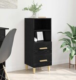 VidaXL Dressoir met lade Zwart eiken 34 x 34.5 x 90 cm Bewerkt hout