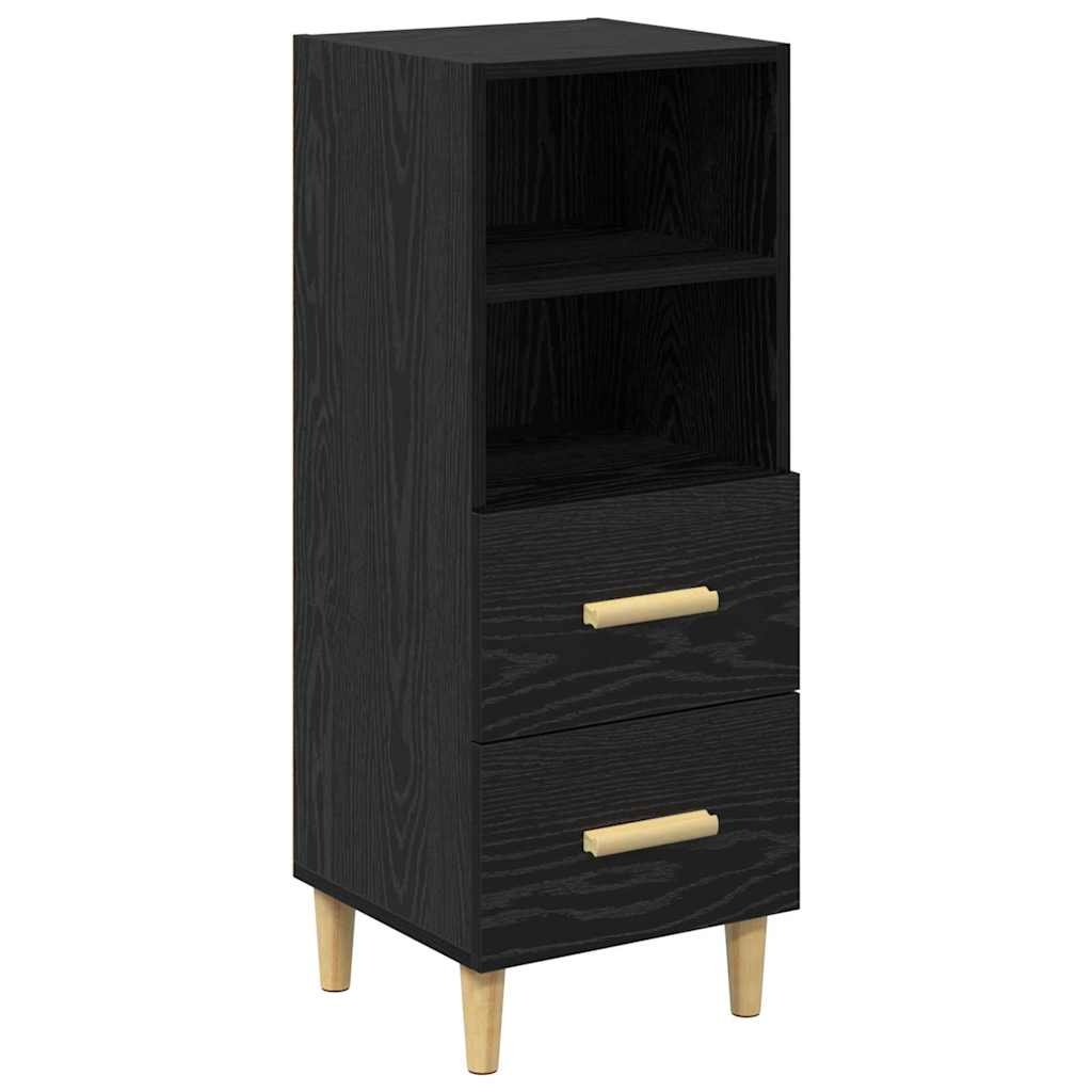 VidaXL Dressoir met lade Zwart eiken 34 x 34.5 x 90 cm Bewerkt hout