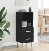 VidaXL Dressoir met lade Zwart eiken 34 x 34.5 x 90 cm Bewerkt hout