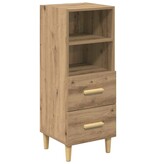 VidaXL Dressoir artisanaal eikenkleurig 34 x 34.5 x 90 cm Bewerkt hout