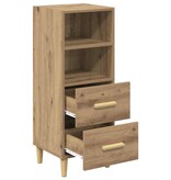 VidaXL Dressoir artisanaal eikenkleurig 34 x 34.5 x 90 cm Bewerkt hout
