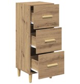 VidaXL Dressoir artisanaal eikenkleurig 34.5 x 34 x 90 cm Bewerkt hout