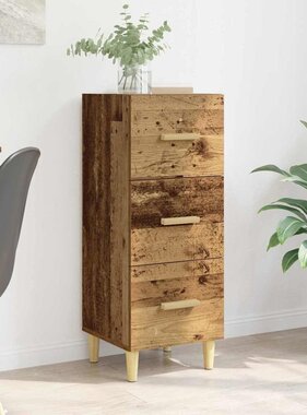 VidaXL Dressoir met lade Oud hout 34.5 x 34 x 90 cm Bewerkt hout