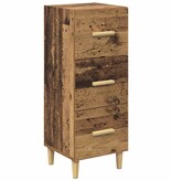 VidaXL Dressoir met lade Oud hout 34.5 x 34 x 90 cm Bewerkt hout