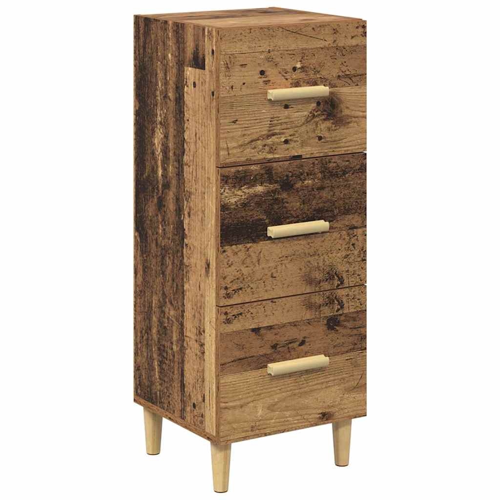 VidaXL Dressoir met lade Oud hout 34.5 x 34 x 90 cm Bewerkt hout