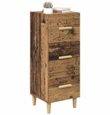 VidaXL Dressoir met lade Oud hout 34.5 x 34 x 90 cm Bewerkt hout