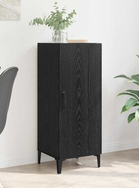 VidaXL Dressoir Zwart Eiken 34,5 x 34 x 90 cm Bewerkt hout