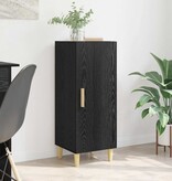 VidaXL Dressoir Zwart Eiken 34,5 x 34 x 90 cm Bewerkt hout