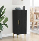 VidaXL Dressoir Zwart Eiken 34,5 x 34 x 90 cm Bewerkt hout