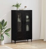 VidaXL Highboard Zwart Eiken 70 x 31 x 115 cm Gemonteerd hout en ijzer